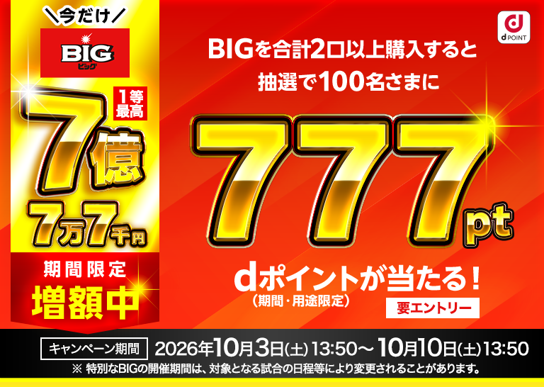 ドコモスポーツくじ｜777開催回限定キャンペーン｜NTTドコモ公式