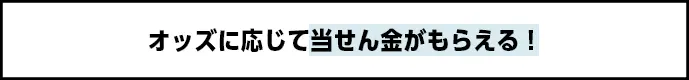 オッズに応じて当せん金がもらえる！