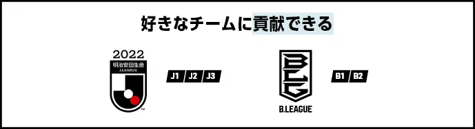 好きなチームに貢献できる 明治安田生命 J.LEAGUE B.LEAGUE