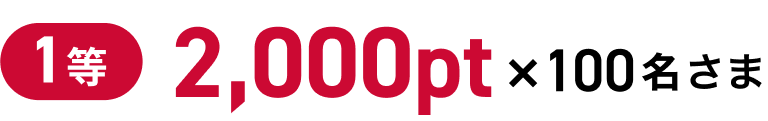 1等 2,000pt × 100名さま