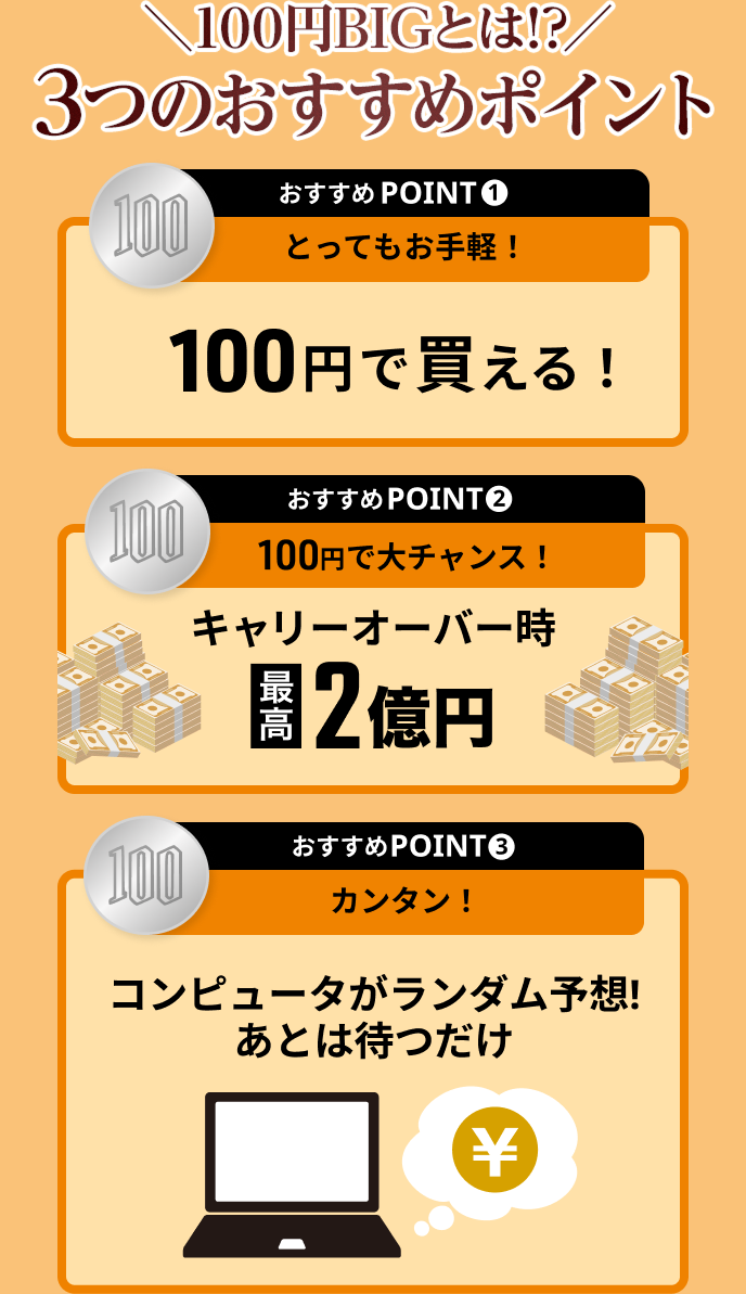 100円BIGとは!? 3つのおすすめポイント