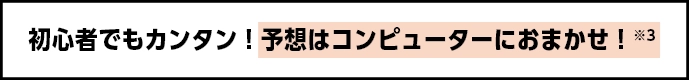 初心者でもカンタン！予想はコンピューターにおまかせ！※3