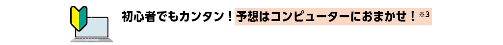 初心者でもカンタン！予想はコンピューターにおまかせ！※3