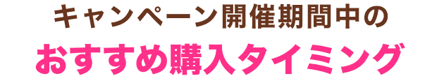 キャンペーン開催期間中のおすすめ購入タイミング